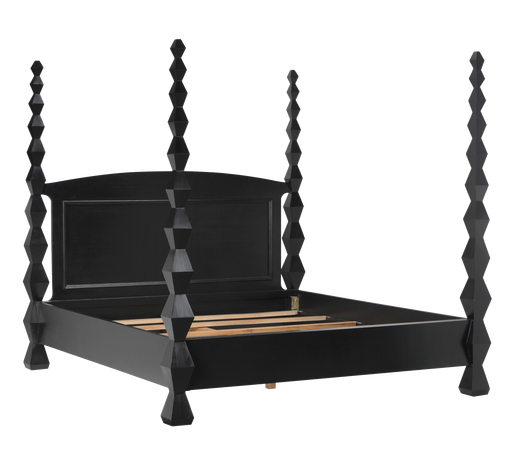 NOIR Furniture - Brancusi Bed, Queen, Hand-Rubbed Black - GBED135QHB - GreatFurnitureDeal