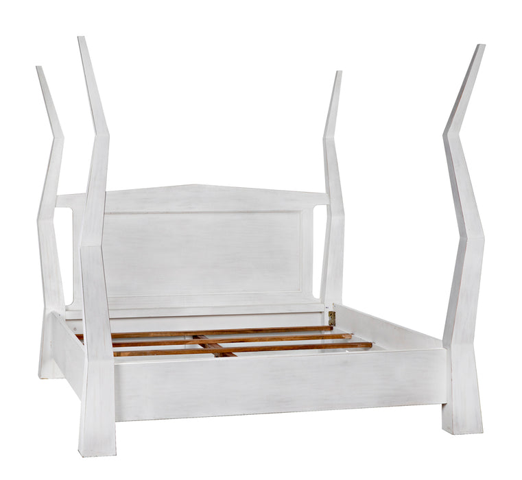 Noir Furniture - Patras California King Bed in White Wash - GBED138CKWH - GreatFurnitureDeal