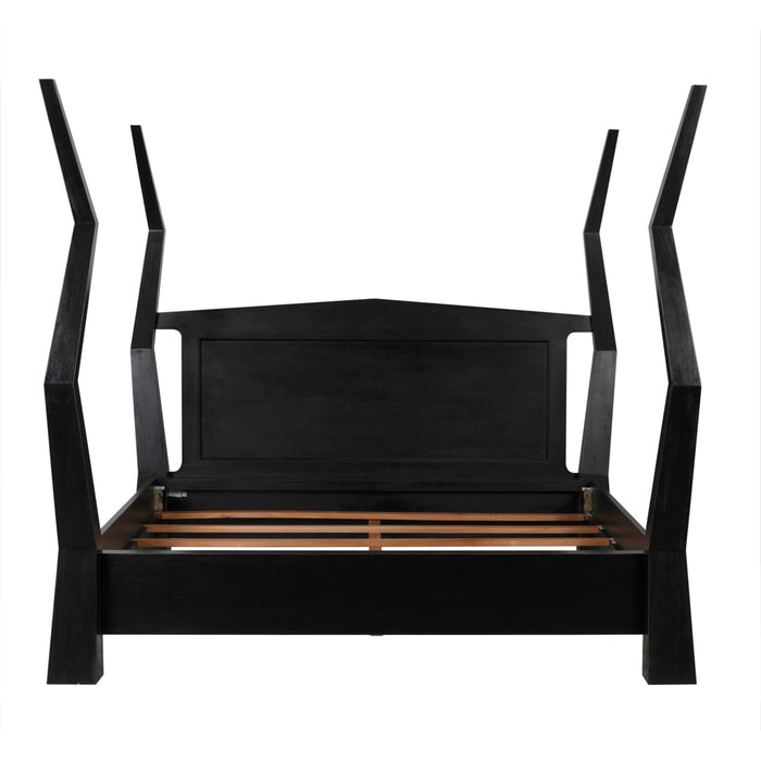 Noir Furniture - Patras King Bed in Hand Rubbed Black - GBED138EKHB - GreatFurnitureDeal