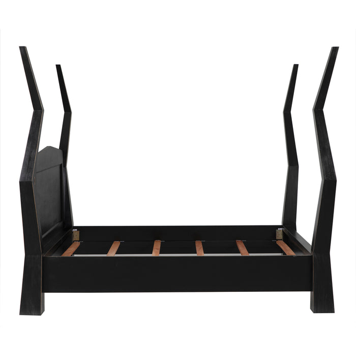 Noir Furniture - Patras King Bed in Hand Rubbed Black - GBED138EKHB - GreatFurnitureDeal