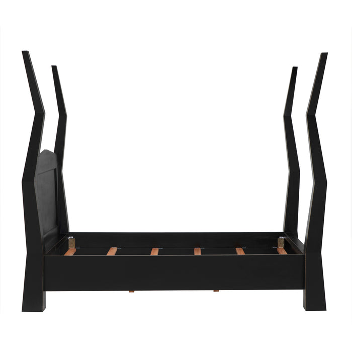 Noir Furniture - Patras Queen Bed in Hand Rubbed Black - GBED138QHB - GreatFurnitureDeal