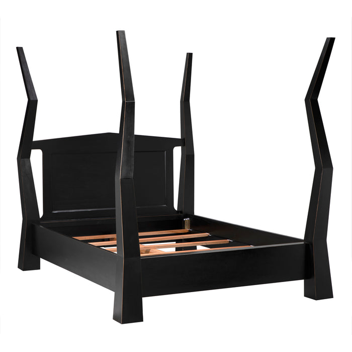 Noir Furniture - Patras Queen Bed in Hand Rubbed Black - GBED138QHB - GreatFurnitureDeal