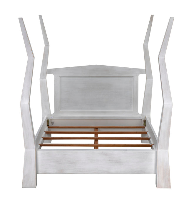 Noir Furniture - Patras Queen Bed in White Wash - GBED138QWH - GreatFurnitureDeal
