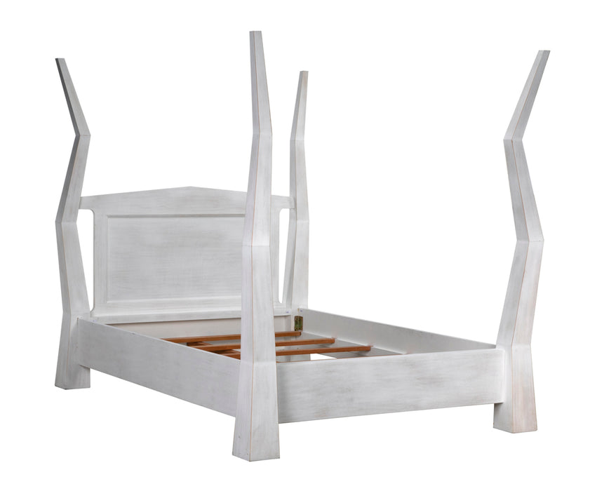 Noir Furniture - Patras Queen Bed in White Wash - GBED138QWH - GreatFurnitureDeal