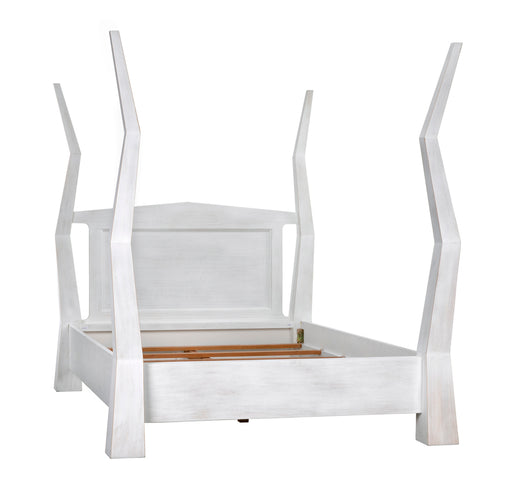 Noir Furniture - Patras Queen Bed in White Wash - GBED138QWH - GreatFurnitureDeal