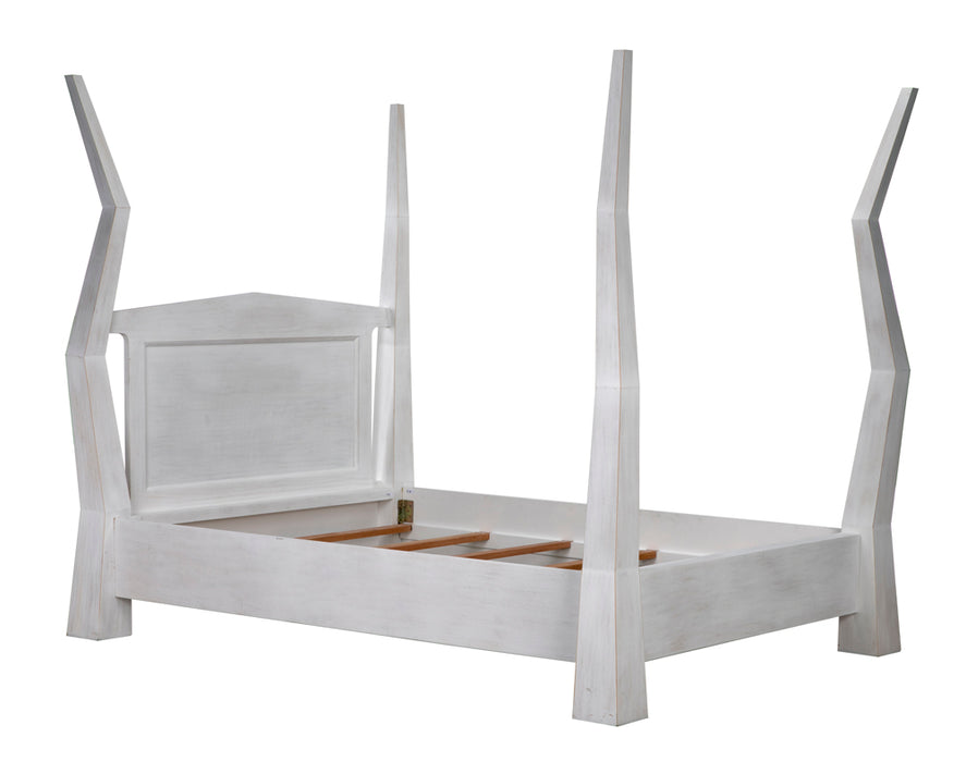 Noir Furniture - Patras Queen Bed in White Wash - GBED138QWH - GreatFurnitureDeal