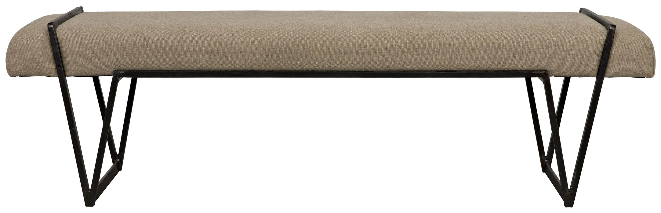 NOIR Furniture - Larkin Bench, Steel with Linen - GBEN137MTB