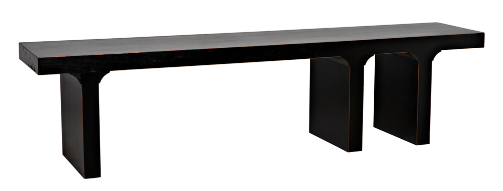 Noir Furniture - Kir Bench in Hand Rubbed Black - GBEN139HB - GreatFurnitureDeal
