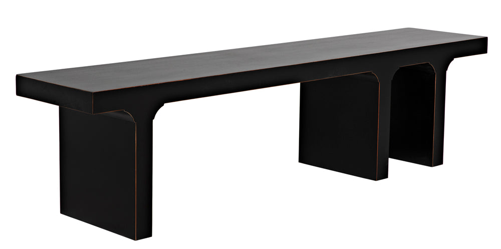 Noir Furniture - Kir Bench in Hand Rubbed Black - GBEN139HB - GreatFurnitureDeal