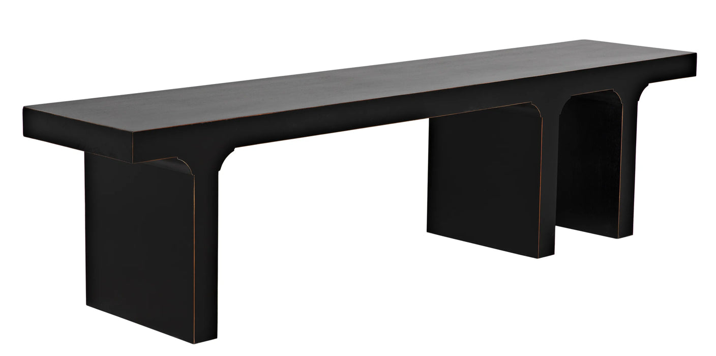 Noir Furniture - Kir Bench, Hand Rubbed Black - GBEN139HB