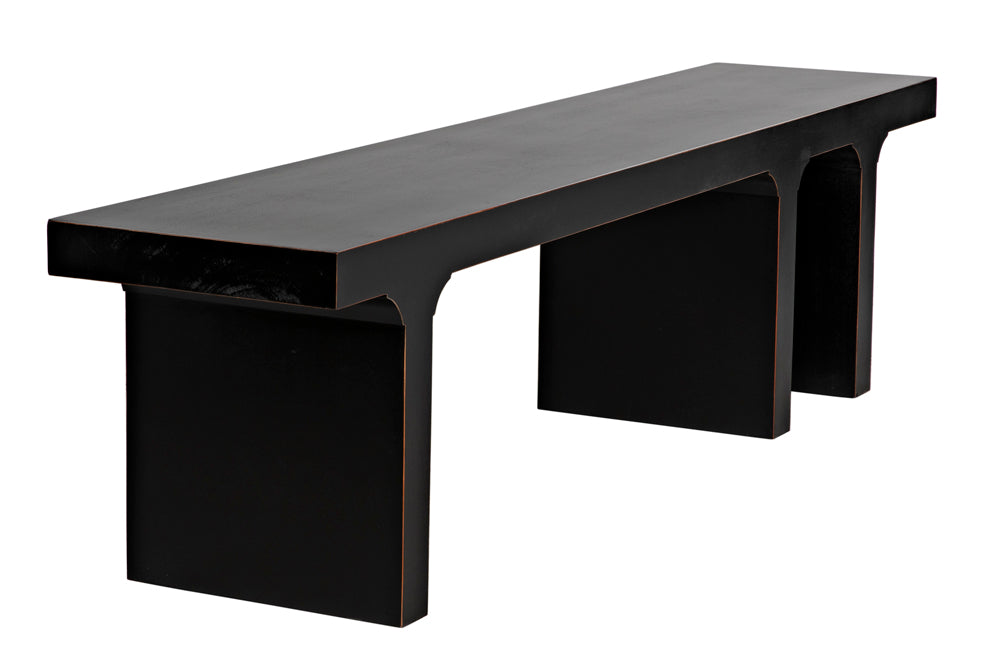 Noir Furniture - Kir Bench in Hand Rubbed Black - GBEN139HB - GreatFurnitureDeal