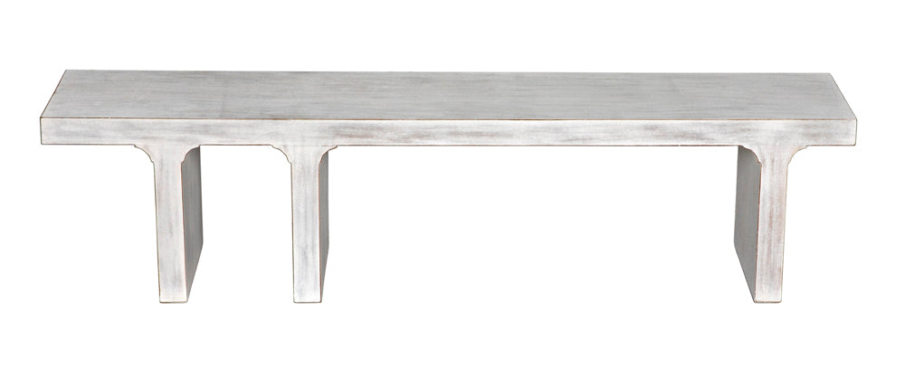Noir Furniture - Kir Bench in White Wash - GBEN139WH - GreatFurnitureDeal