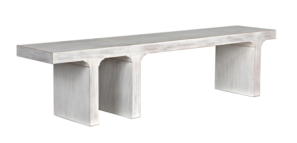 Noir Furniture - Kir Bench in White Wash - GBEN139WH - GreatFurnitureDeal