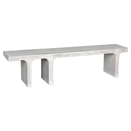 Noir Furniture - Kir Bench, White Wash - GBEN139WH - GreatFurnitureDeal