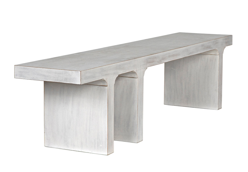 Noir Furniture - Kir Bench in White Wash - GBEN139WH - GreatFurnitureDeal