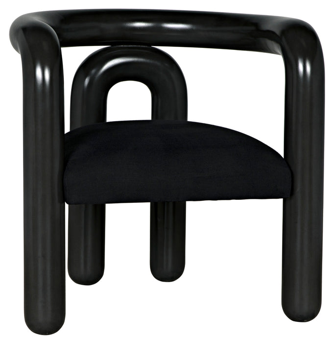 Noir Furniture - Hockney Chair in Pale Black - GCHA307P - GreatFurnitureDeal