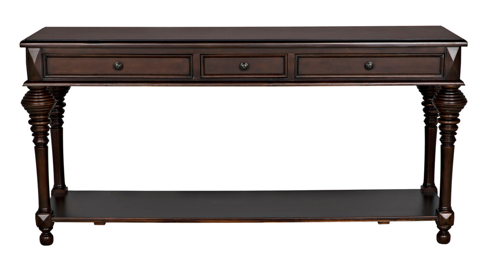 Noir Furniture - Colonial Large Sofa Table in Distressed Brown - GCON102D - GreatFurnitureDeal