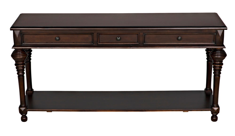 Noir Furniture - Colonial Large Sofa Table in Distressed Brown - GCON102D - GreatFurnitureDeal