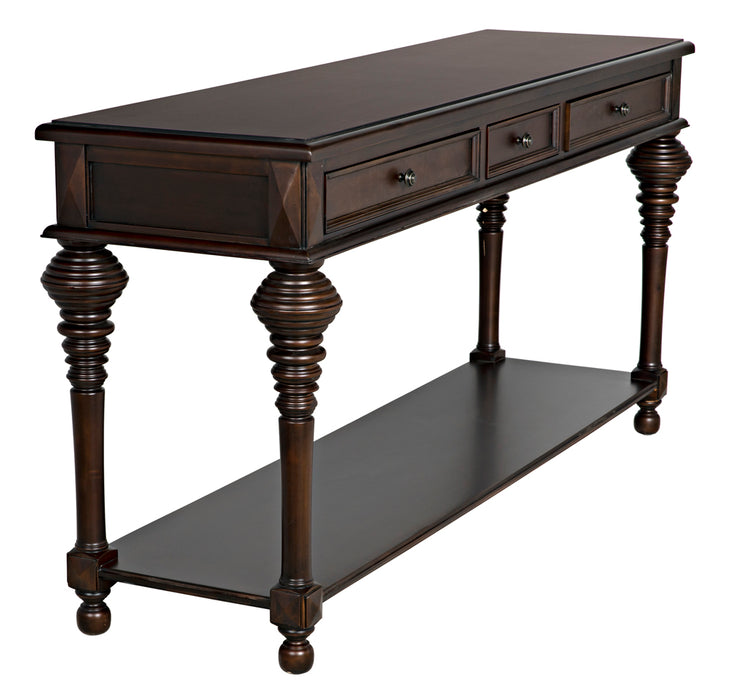 Noir Furniture - Colonial Large Sofa Table in Distressed Brown - GCON102D - GreatFurnitureDeal