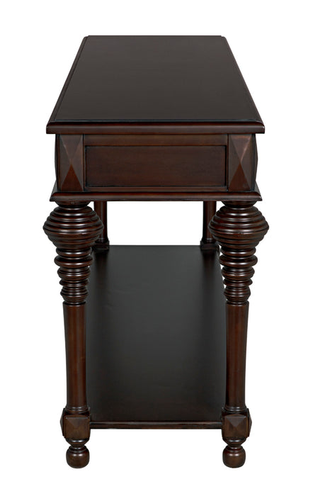 Noir Furniture - Colonial Large Sofa Table in Distressed Brown - GCON102D - GreatFurnitureDeal