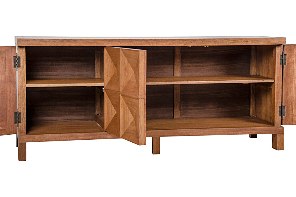 Noir Furniture - Quadrant 3 Door Sideboard in Dark Walnut - GCON231DW-3 - GreatFurnitureDeal