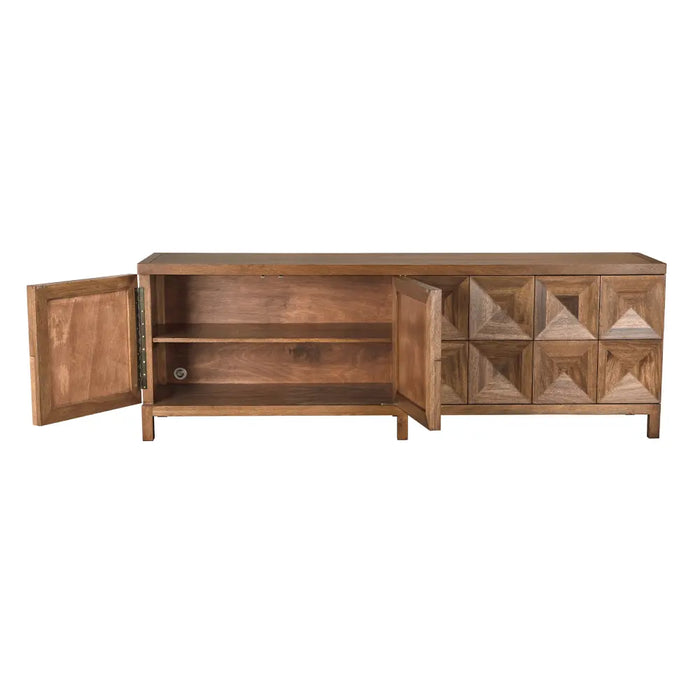 Noir Furniture - Quadrant 4 Door Sideboard in Dark Walnut - GCON231DW-4 - GreatFurnitureDeal