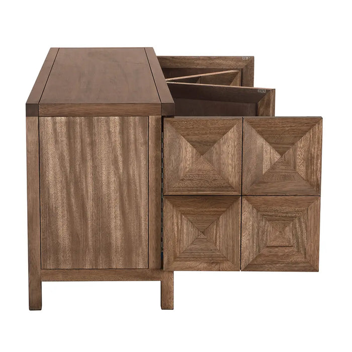 Noir Furniture - Quadrant 4 Door Sideboard in Dark Walnut - GCON231DW-4 - GreatFurnitureDeal