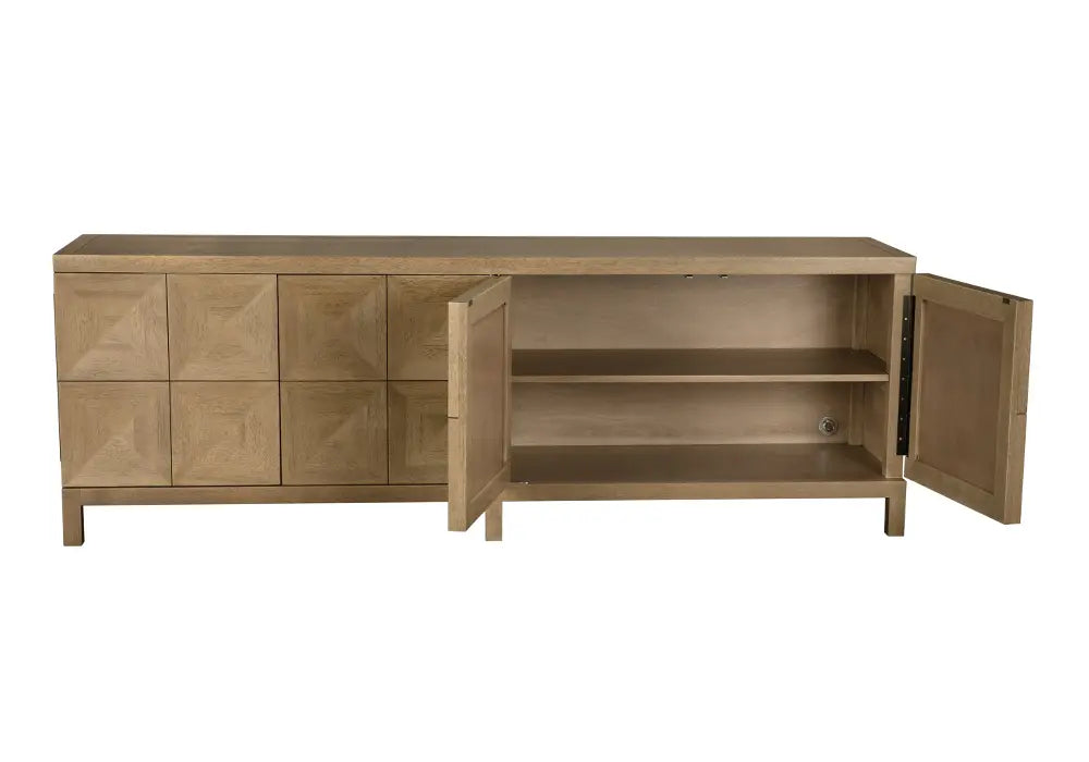 Noir Furniture - Quadrant 4 Door Sideboard in Washed Walnut - GCON231WAW-4 - GreatFurnitureDeal