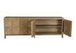 Noir Furniture - Quadrant 4 Door Sideboard in Washed Walnut - GCON231WAW-4 - GreatFurnitureDeal