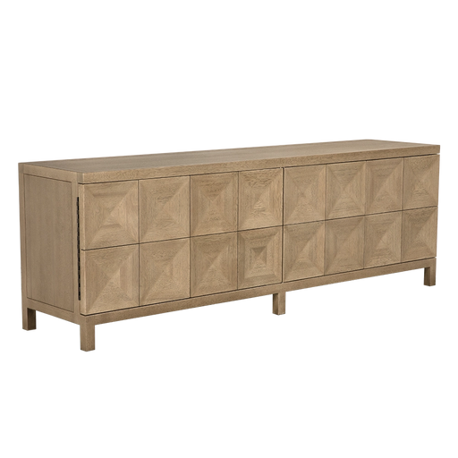 Noir Furniture - Quadrant 4 Door Sideboard in Washed Walnut - GCON231WAW-4 - GreatFurnitureDeal
