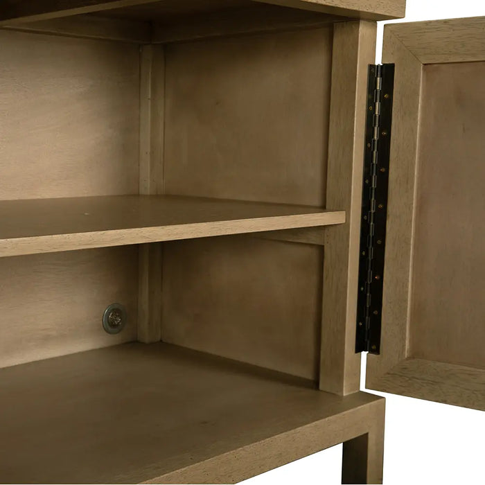 Noir Furniture - Quadrant 4 Door Sideboard in Washed Walnut - GCON231WAW-4 - GreatFurnitureDeal