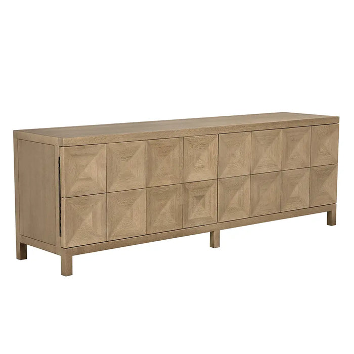 Noir Furniture - Quadrant 4 Door Sideboard in Washed Walnut - GCON231WAW-4 - GreatFurnitureDeal