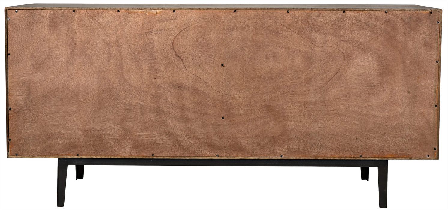 NOIR Furniture - Bourgeois Sideboard w- Metal Base, Dark Walnut - GCON238MT