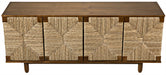 NOIR Furniture - Brook 4 Door Sideboard, Teak - GCON239-2T - GreatFurnitureDeal