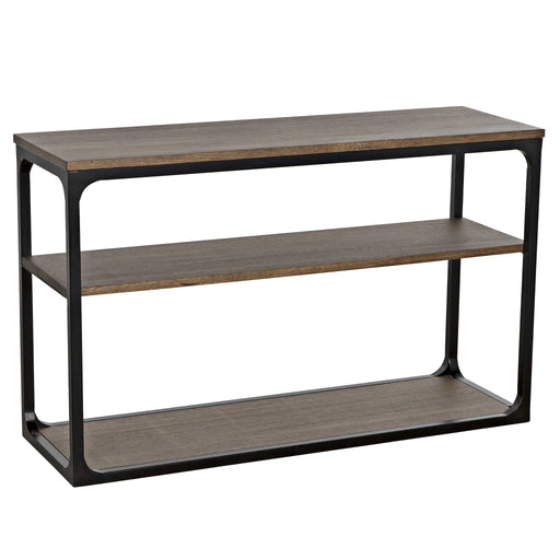 NOIR Furniture - Novie Console, Small, Black Iron with Dark Walnut - GCON242MTB-S - GreatFurnitureDeal