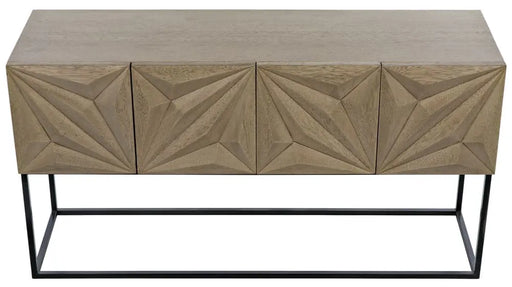 NOIR Furniture - Zurich Console, Bleached Walnut with Iron - GCON262BW - GreatFurnitureDeal