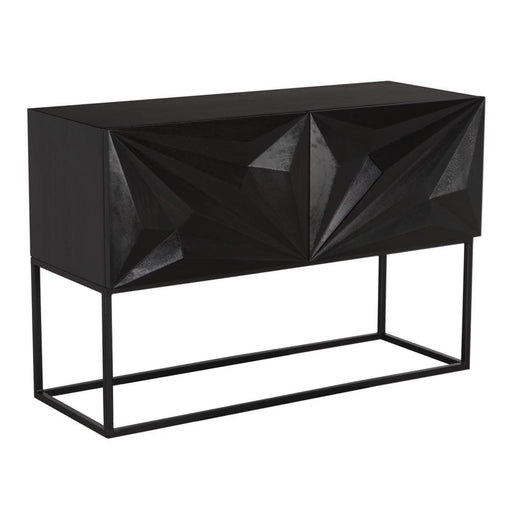 Noir Furniture - Small Zurich Console in Ebony Walnut with Steel - GCON262EB-S - GreatFurnitureDeal