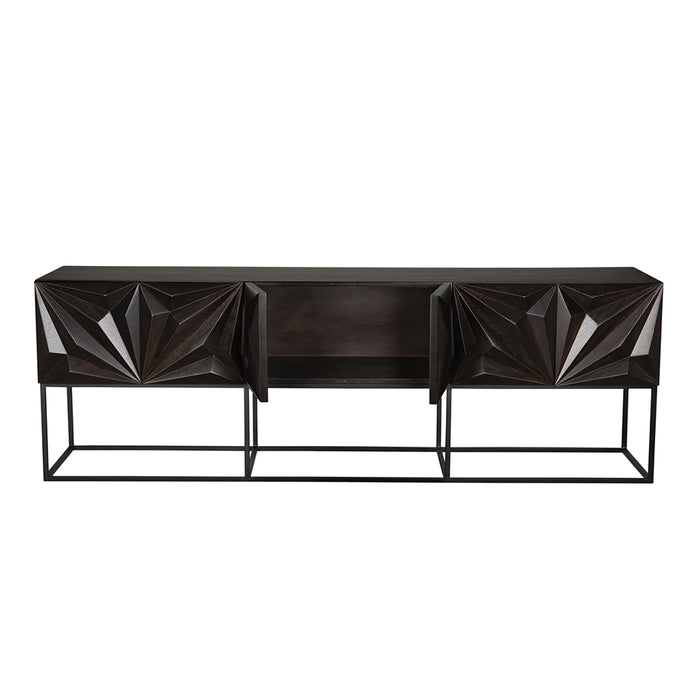 Noir Furniture - Zurich Console in Ebony, XL - GCON262EB-XL - GreatFurnitureDeal