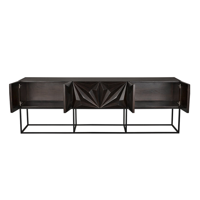 Noir Furniture - Zurich Console in Ebony, XL - GCON262EB-XL - GreatFurnitureDeal