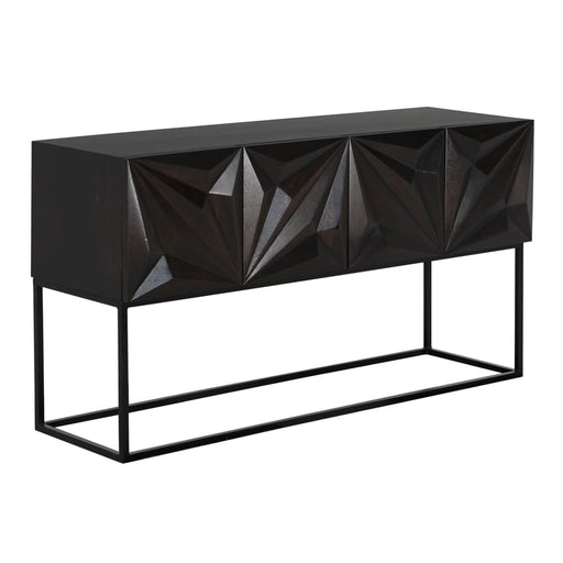 Noir Furniture - Zurich Console Table in Ebony Walnut with Steel - GCON262EB - GreatFurnitureDeal