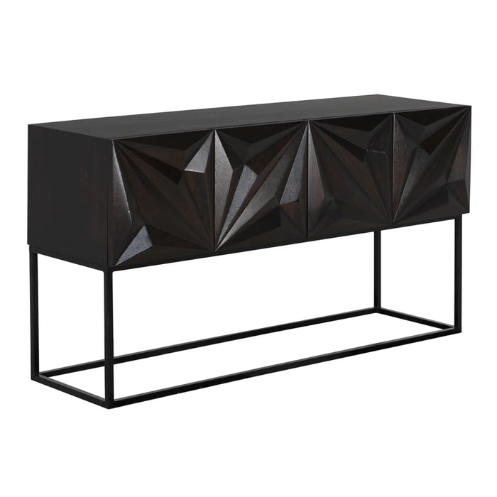 Noir Furniture - Zurich Console Table in Ebony Walnut with Steel - GCON262EB - GreatFurnitureDeal