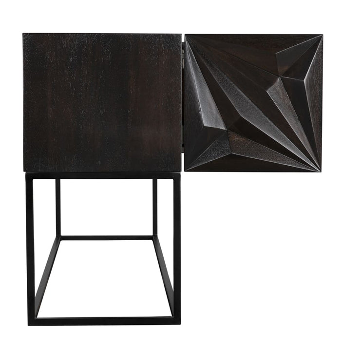 Noir Furniture - Zurich Console Table in Ebony Walnut with Steel - GCON262EB - GreatFurnitureDeal