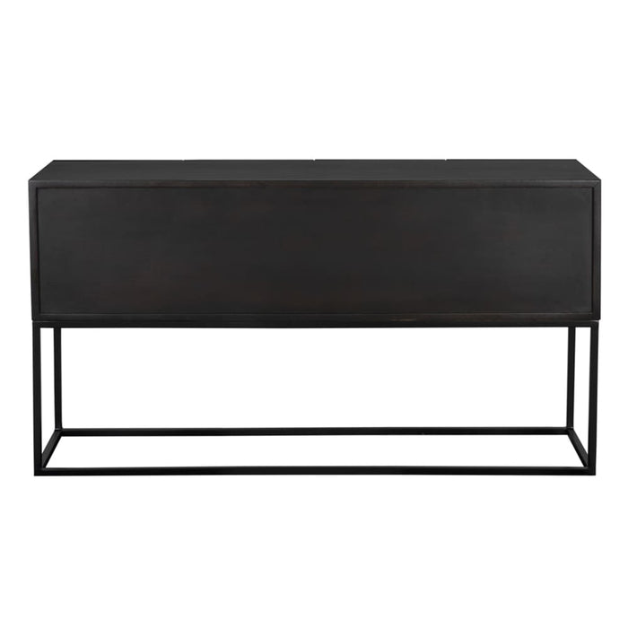 Noir Furniture - Zurich Console Table in Ebony Walnut with Steel - GCON262EB - GreatFurnitureDeal