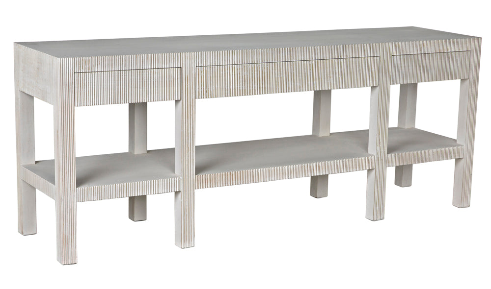 Noir Furniture - Conrad Console Table in White Wash - GCON272WH - GreatFurnitureDeal
