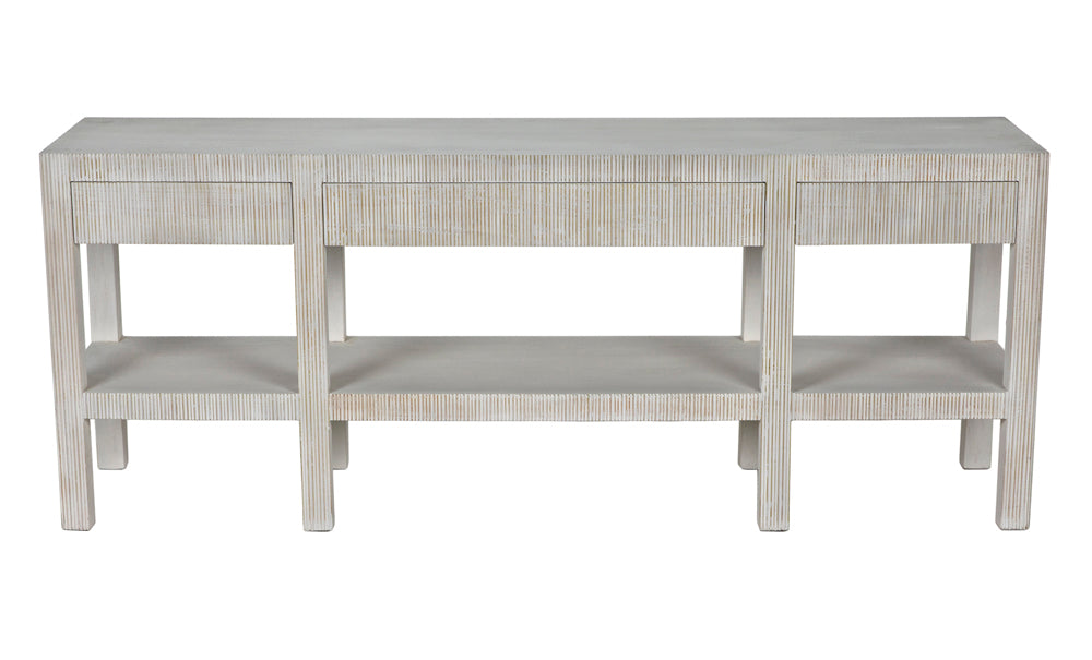 Noir Furniture - Conrad Console Table in White Wash - GCON272WH - GreatFurnitureDeal