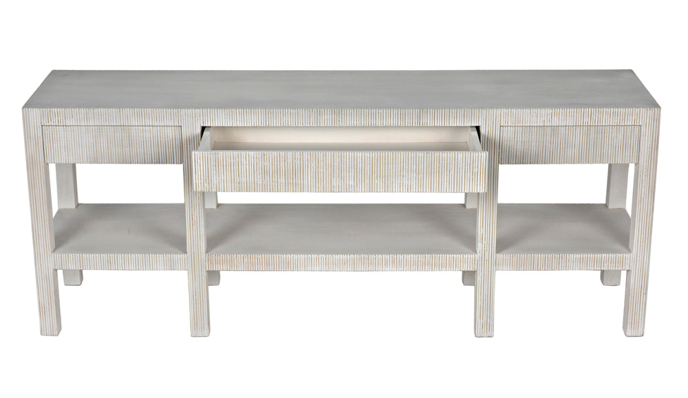 Noir Furniture - Conrad Console Table in White Wash - GCON272WH - GreatFurnitureDeal