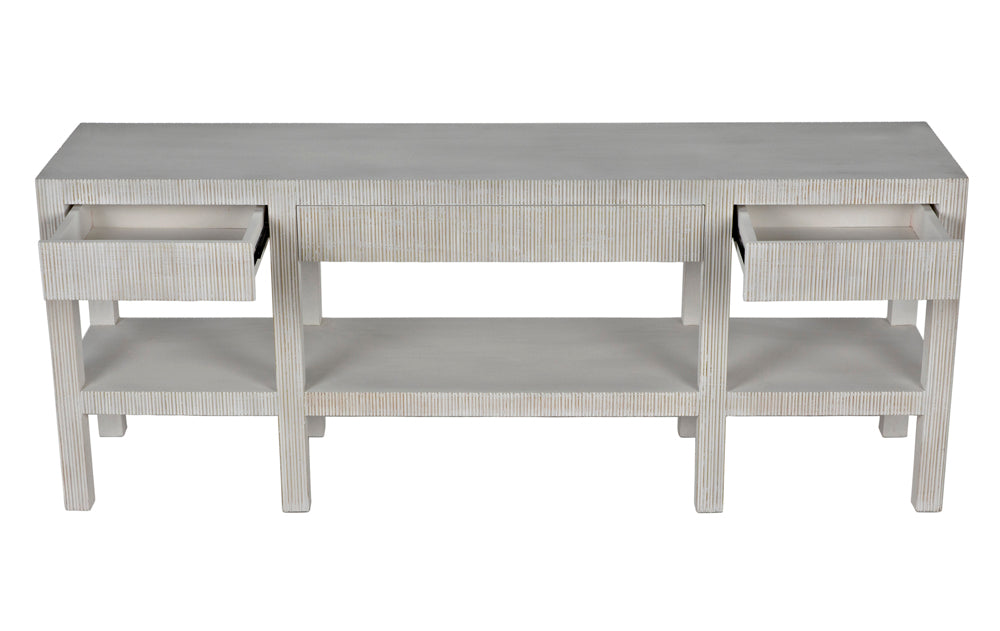 Noir Furniture - Conrad Console Table in White Wash - GCON272WH - GreatFurnitureDeal