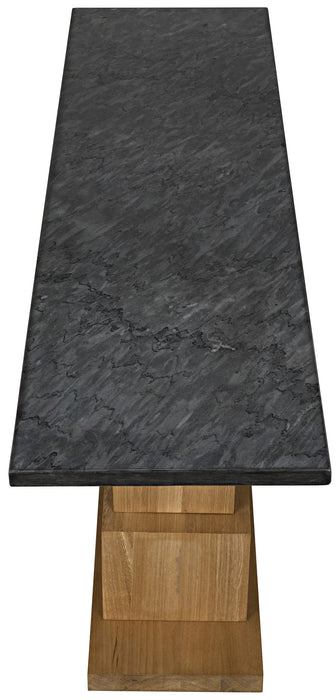 NOIR Furniture - Balin Console in Dark Walnut-Stone - GCON317DW - GreatFurnitureDeal