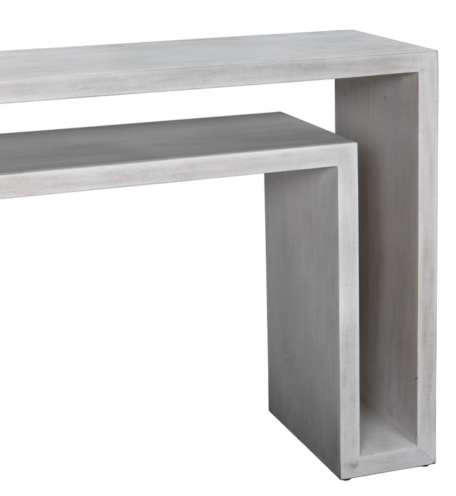 Noir Furniture - Caine Console Table in White Wash - GCON325WH - GreatFurnitureDeal