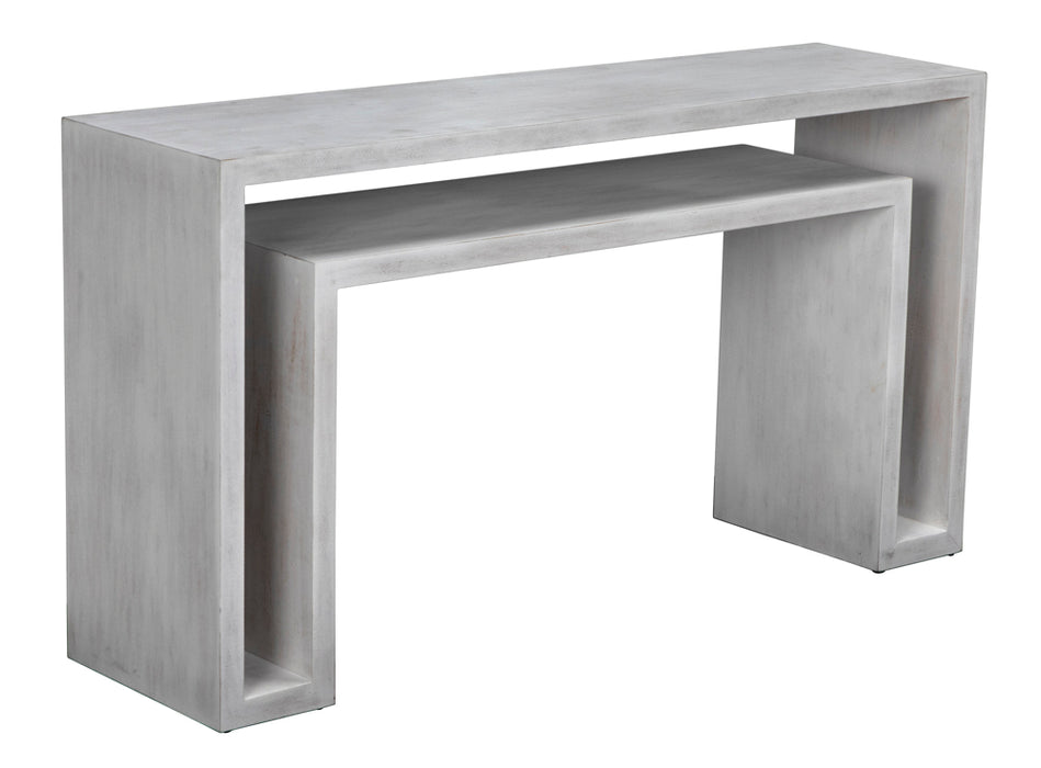 Noir Furniture - Caine Console Table in White Wash - GCON325WH - GreatFurnitureDeal
